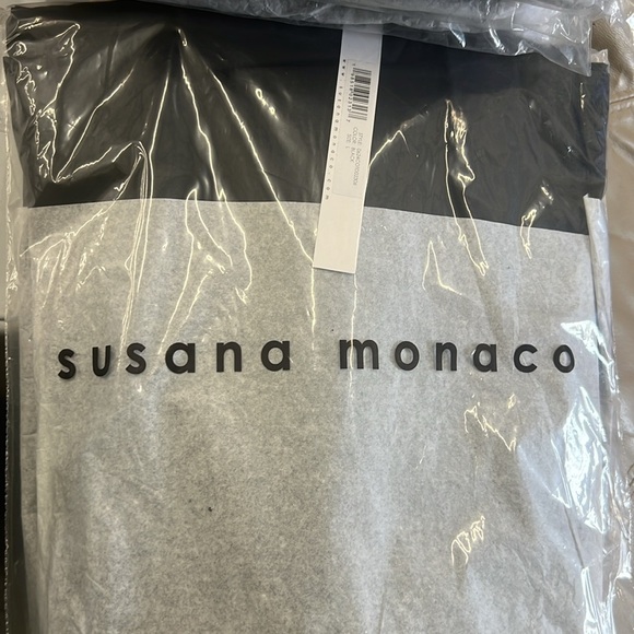 Susana Monaco NWT Poplin Strap Dress in Black - Picture 7 of 9